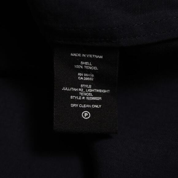 Theory Navy Blue Lace Up Tunic Dress Long Sleeve Mini Lightweight Tencel Size 6 - Picture 7 of 9